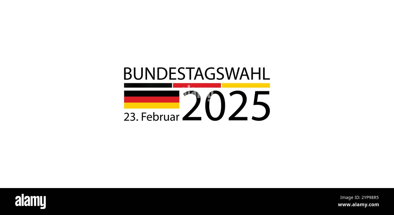 Prognosen und Prognosen Eine Vorschau der Bundestagswahl 2025 am 23. Februar Stock Vektor