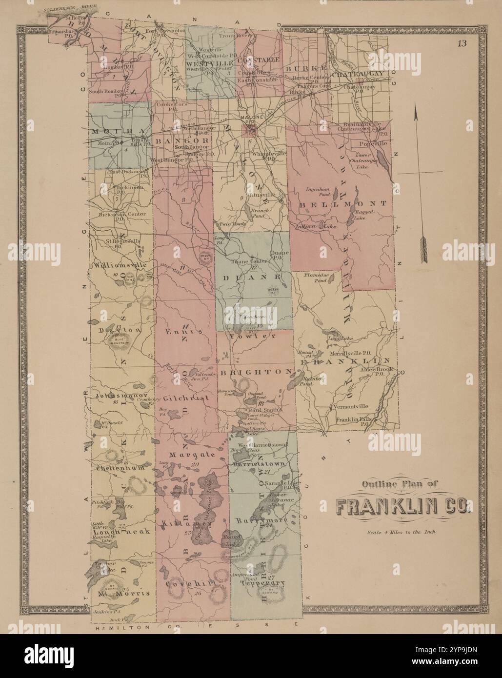 Entwurf Franklin Co. 1876 von D.G. Beers & Co. Stockfoto