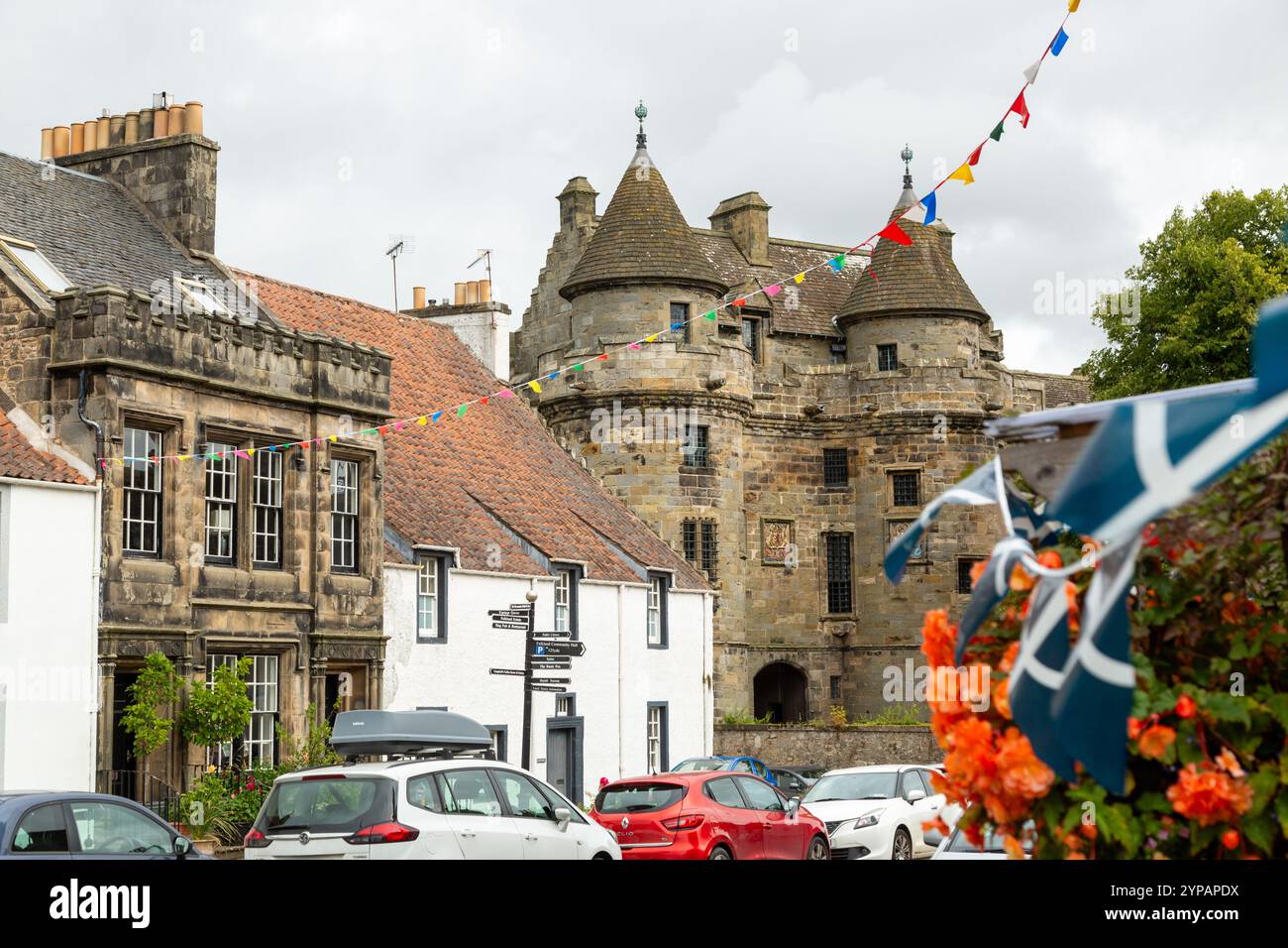 Falkland Palace in der Ortschaft Falklandinseln, Kingdom of Fife Schottland. Stockfoto