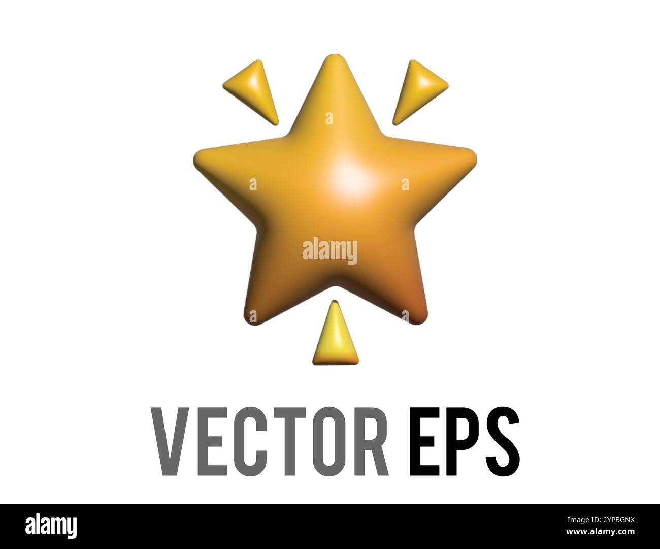 Die vereinzelten, glitzernden Glitzerblitze des Vektors, die gelbgoldene Sternikone mit stilisierten Explosionen zeigen funkelnde, glühende Spannung Stock Vektor