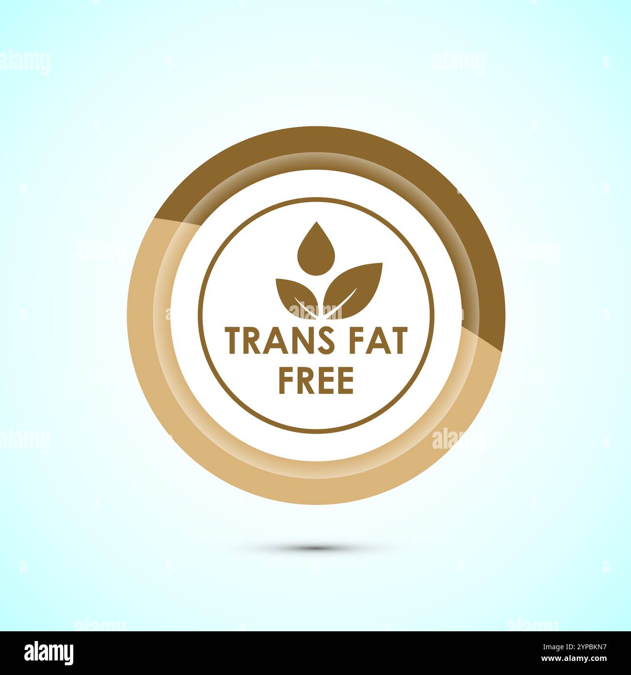 Trans FAT frei Icon Design Illustration, Zero Trans FAT Symbol für gesundes Konzept, Button Design Stock Vektor
