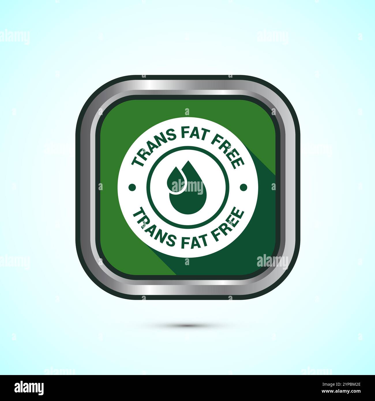 Trans FAT frei Icon Design Illustration, Zero Trans FAT Symbol für gesundes Konzept, Button Design Stock Vektor