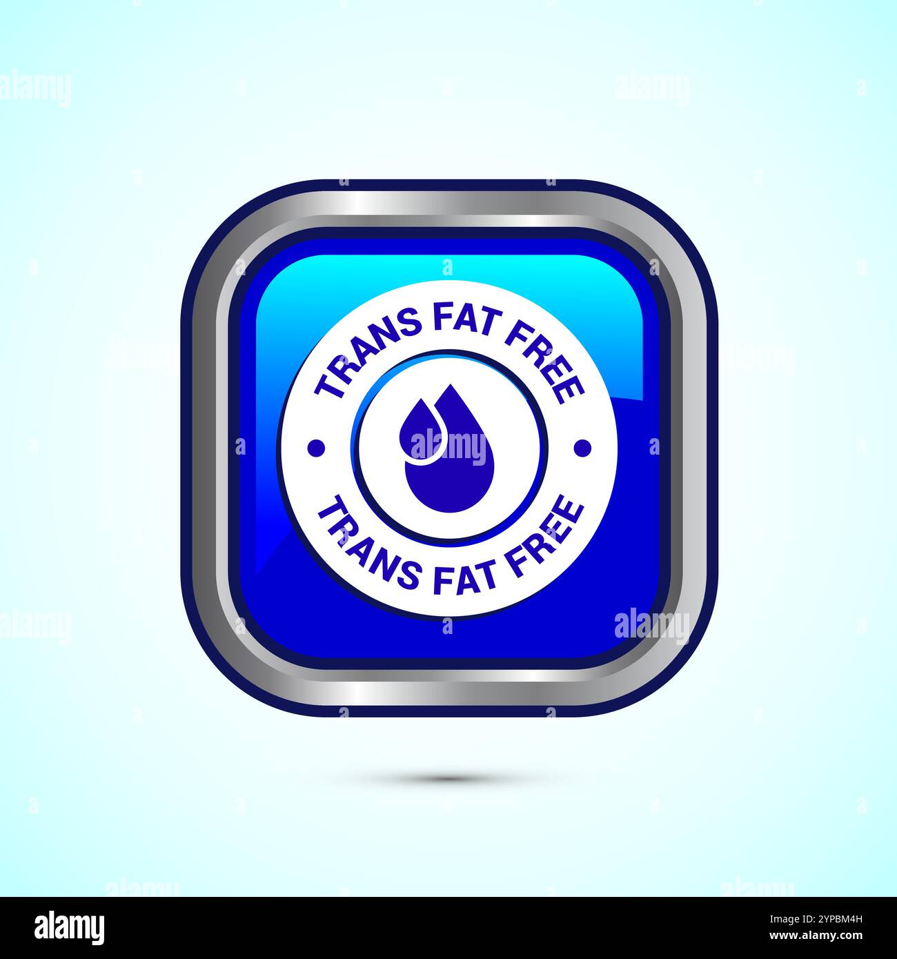 Trans FAT frei Icon Design Illustration, Zero Trans FAT Symbol für gesundes Konzept, Button Design Stock Vektor