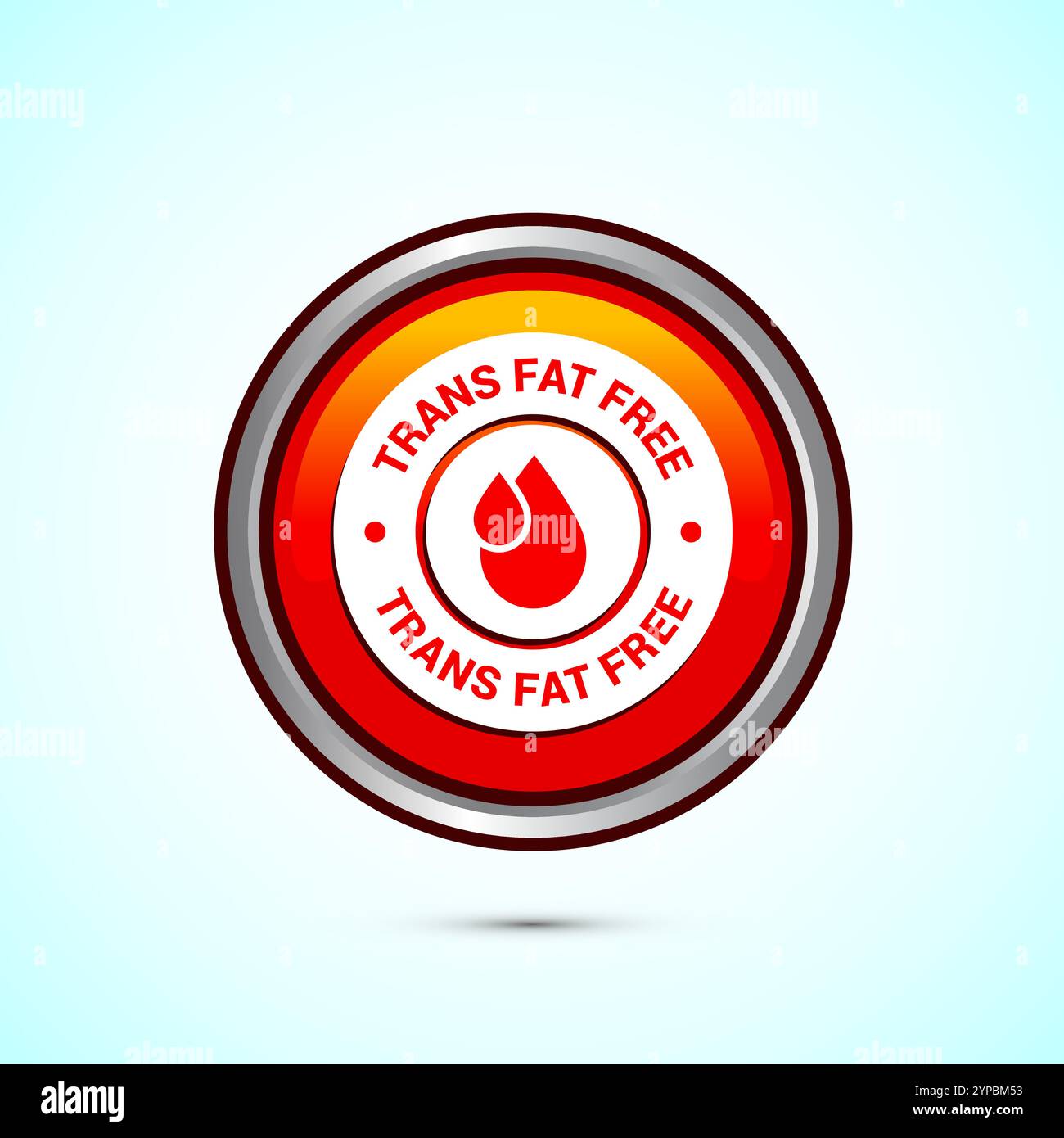 Trans FAT frei Icon Design Illustration, Zero Trans FAT Symbol für gesundes Konzept, Button Design Stock Vektor