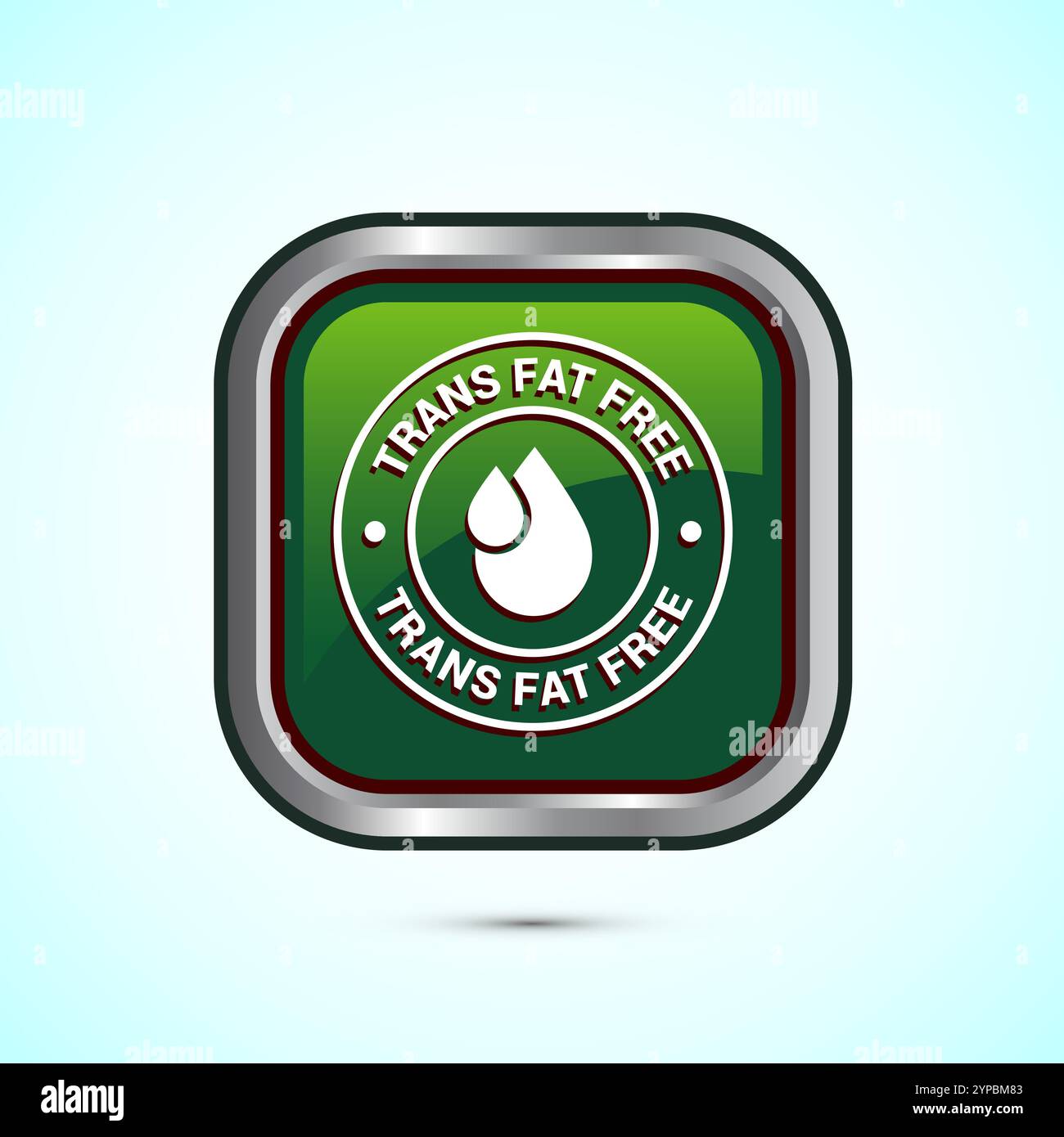Trans FAT frei Icon Design Illustration, Zero Trans FAT Symbol für gesundes Konzept, Button Design Stock Vektor