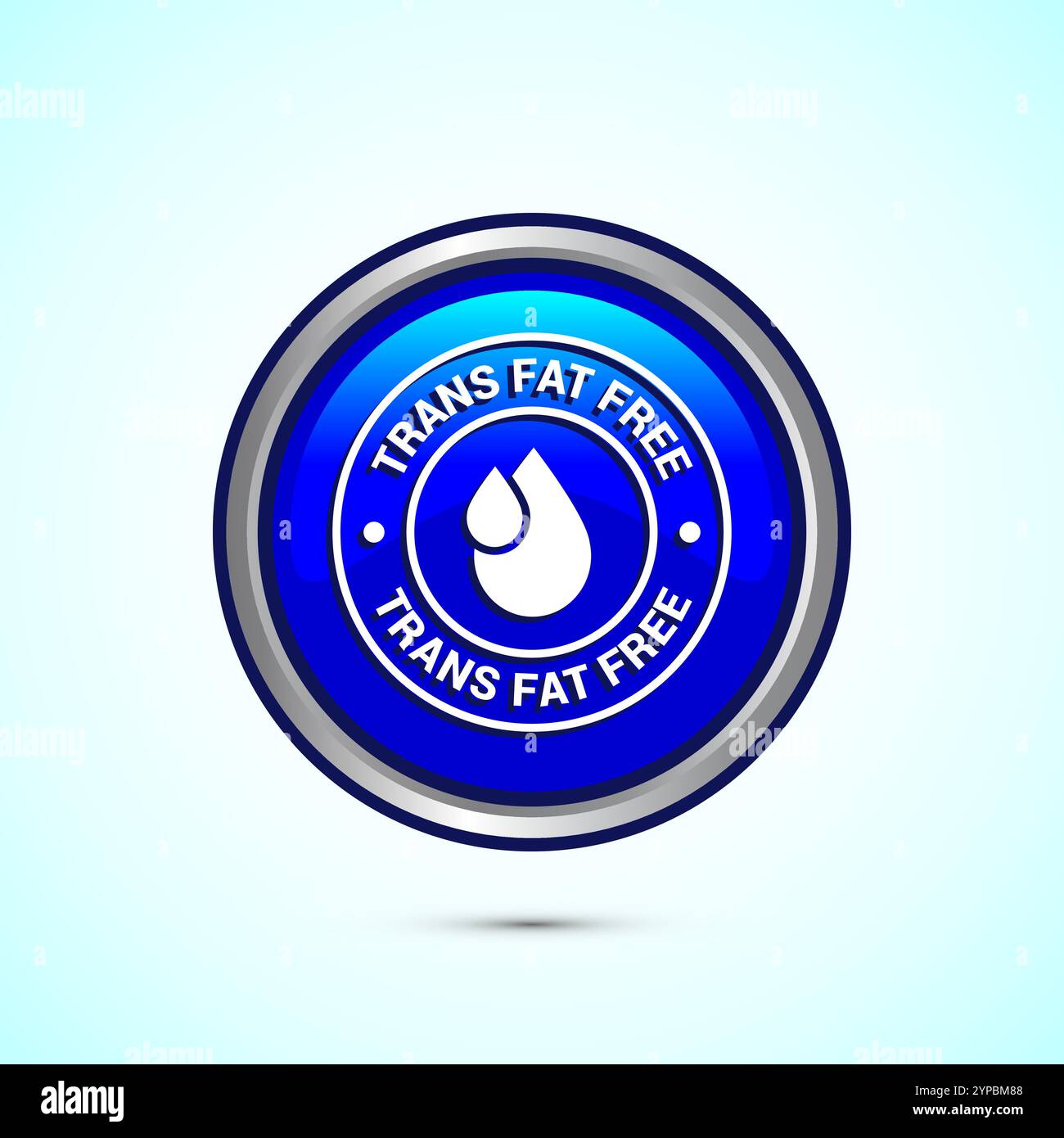 Trans FAT frei Icon Design Illustration, Zero Trans FAT Symbol für gesundes Konzept, Button Design Stock Vektor