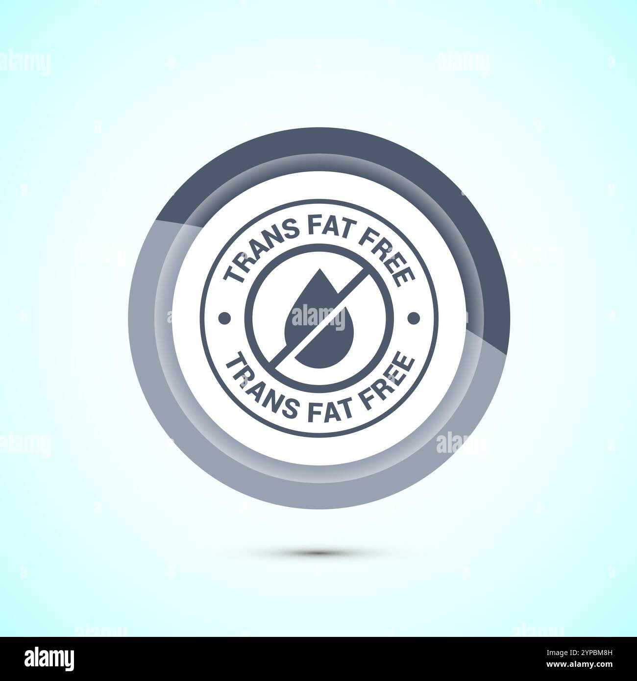 Trans FAT frei Icon Design Illustration, Zero Trans FAT Symbol für gesundes Konzept, Button Design Stock Vektor
