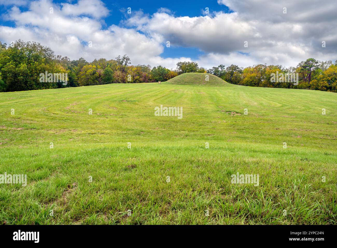 Emerald Mound, eine historische Stätte der Plaquemine-Kultur in der Nähe von Natchez, Mississippi, USA Stockfoto