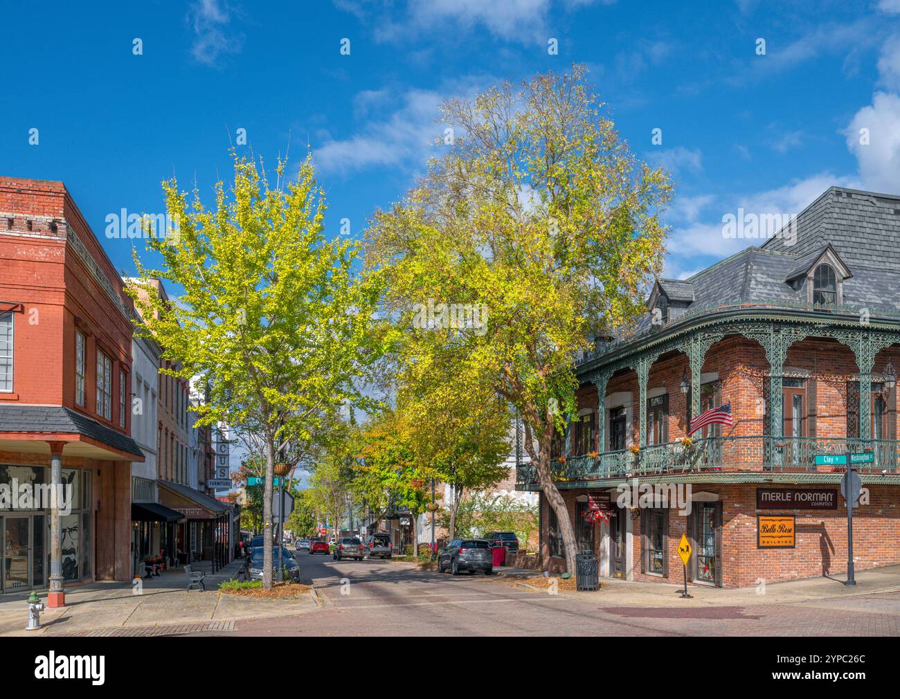 Washington Street im historischen Stadtzentrum von Vicksburg, Mississippi, USA Stockfoto
