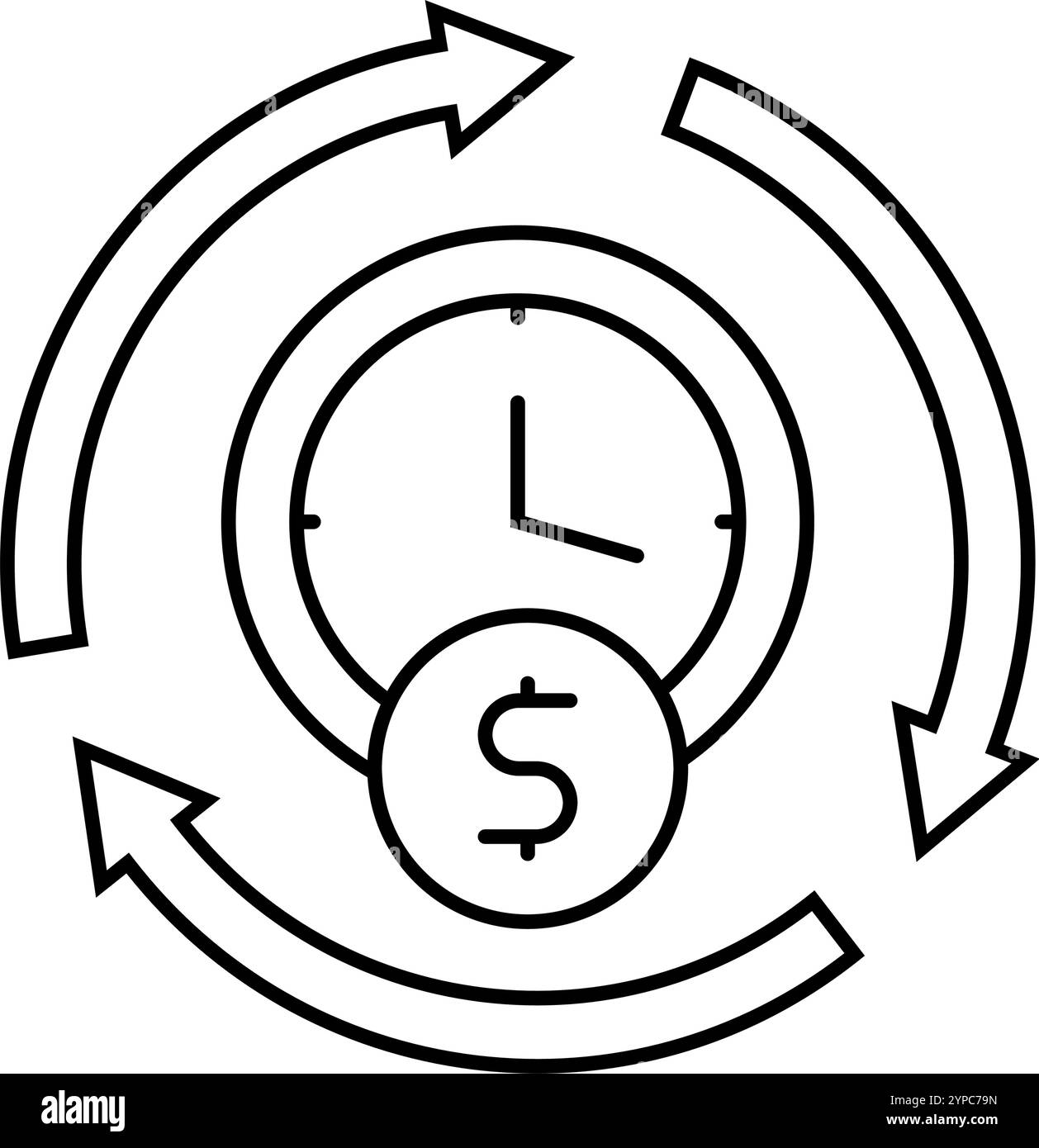 Vektorgrafik der Linie zur Verwaltung der Kompressionszeit Stock Vektor