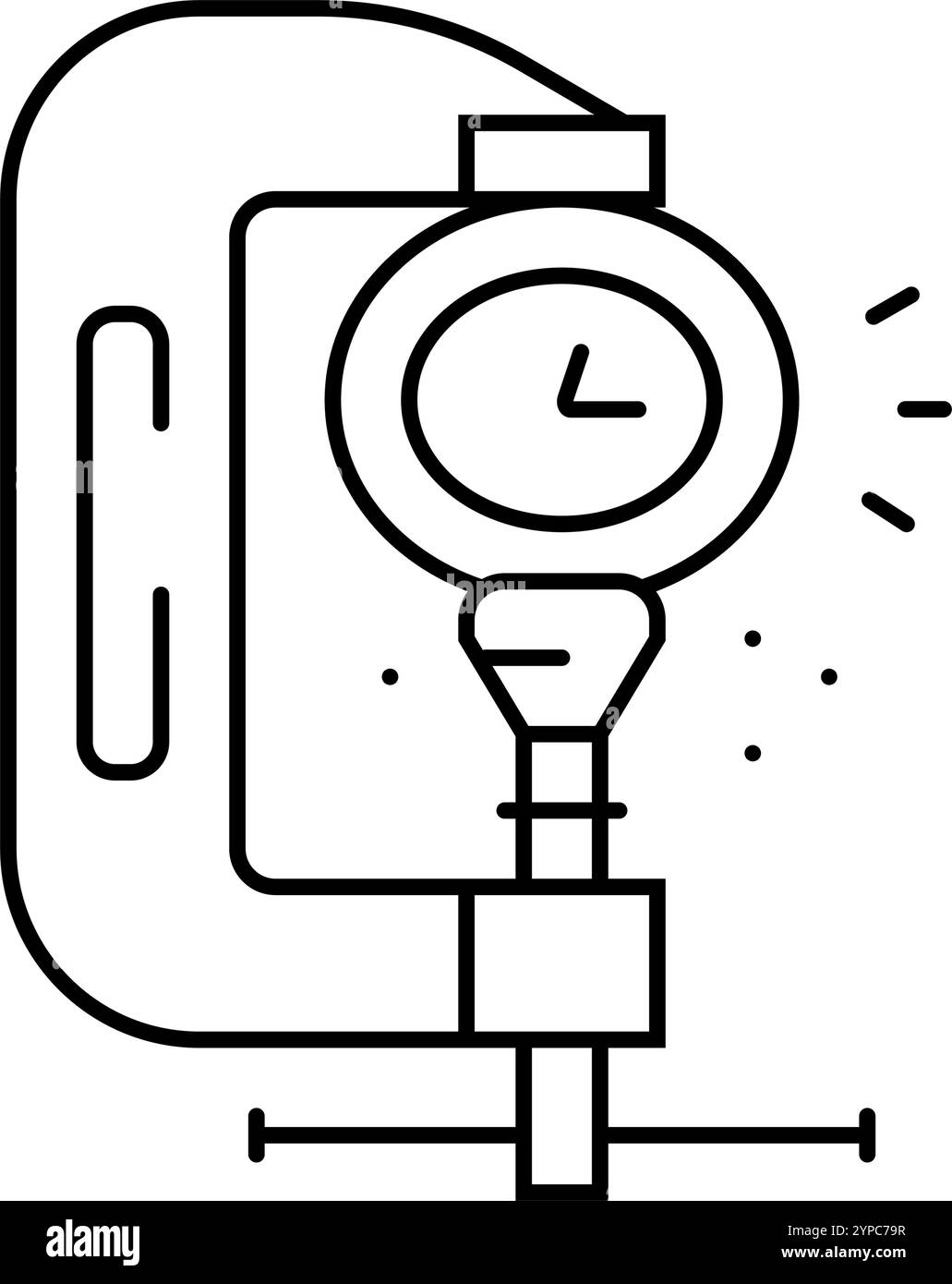 Illustration des Symbols für die Liniensymbole für die Verwaltung der Schuldenzeit Stock Vektor