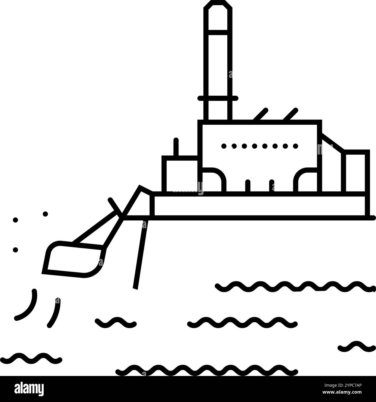 Wellenpflanze Gezeiten-Stromleitung Symbol Vektor-Illustration Stock Vektor