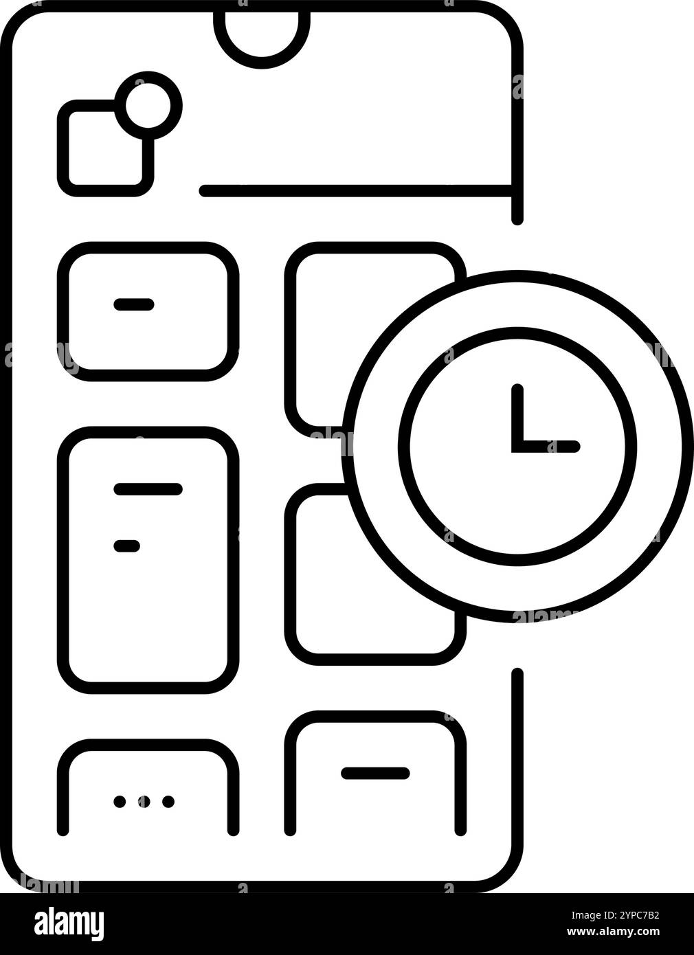 Vektorgrafik für Zeiterfassungslinie der blockierenden App Stock Vektor