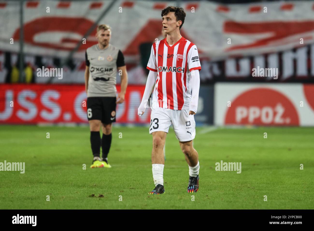 Krakau, Polen. November 2024. Fußball 2024 2025 PKO BP Ekstraklasa Cracovia vs Zaglebie Lubin op: Fabian Bzdyl Credit: Konrad Swierad/Alamy Live News Stockfoto