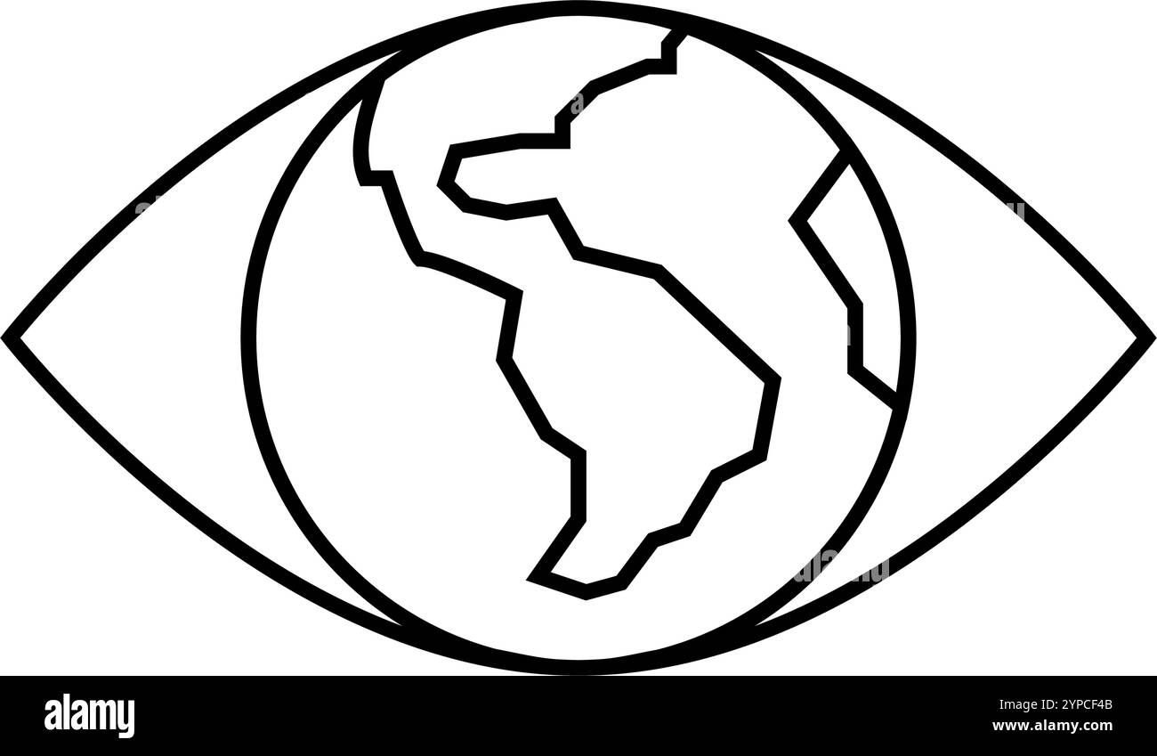 Klimaschutzplan Energiepolitik Linie Symbol Vektorillustration Stock Vektor