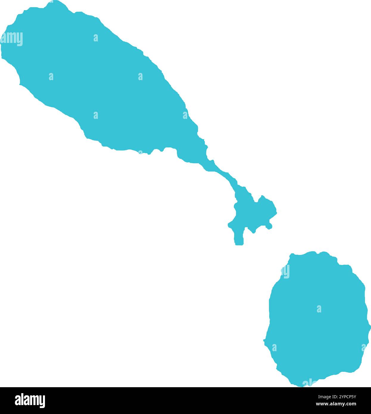 Saint Kitts Nevis KARTE in Blau, Country Border, Saint Kitts Nevis Karte, Grenzlinie von Saint Kitts Nevis, geografische Karte Stock Vektor