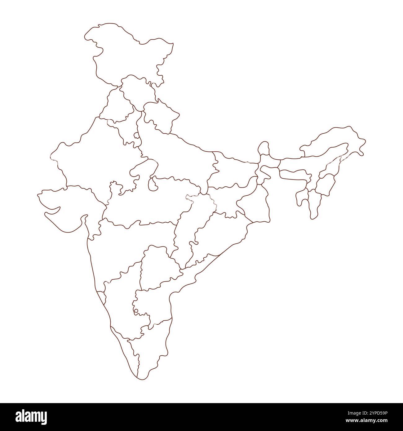 Karte von Indien Symbol Vektor. Linie Indien Karte Illustrationsvektor. Indische Karte Symbol Vektor Stock Vektor