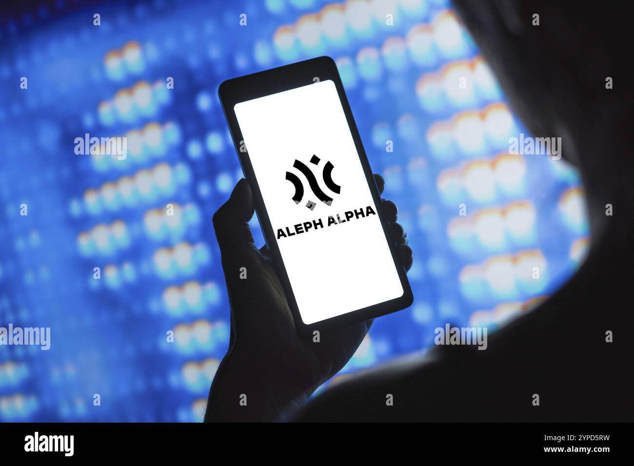 April 2024, Brasilien. In dieser Abbildung wird das Aleph Alpha-Logo auf einem Smartphone-Bildschirm angezeigt Stockfoto
