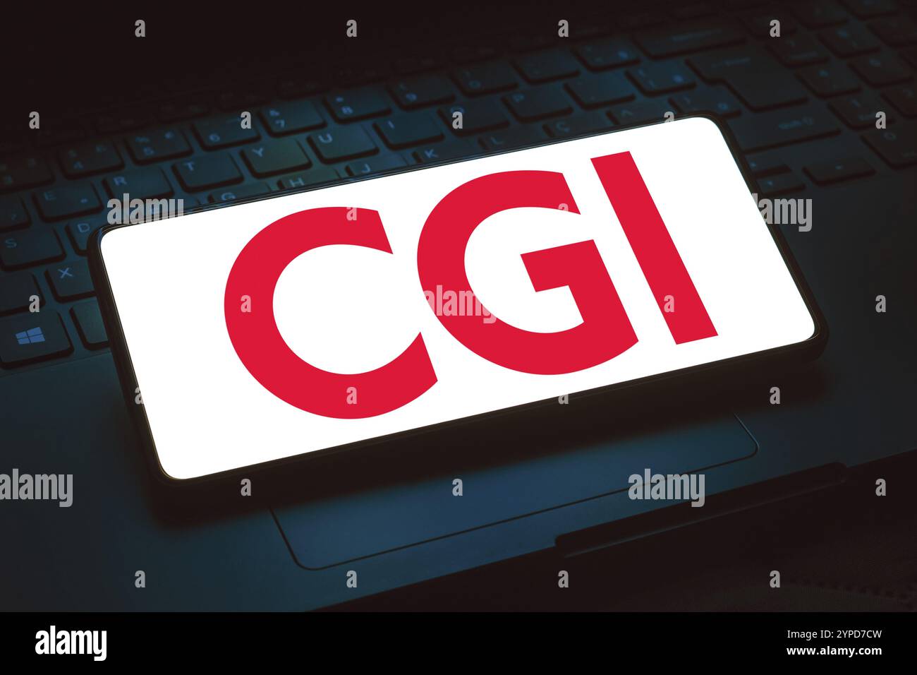 Januar 2024, Brasilien. In dieser Abbildung wird das Logo von CGI Inc. Auf einem Smartphone-Bildschirm angezeigt Stockfoto