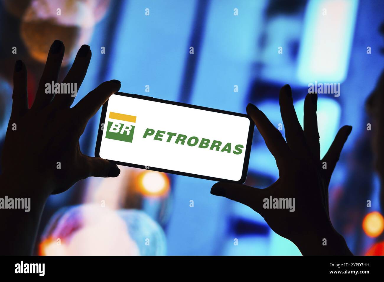 April 2024, Brasilien. In dieser Abbildung wird das Petrobras-Logo auf einem Smartphone-Bildschirm angezeigt Stockfoto