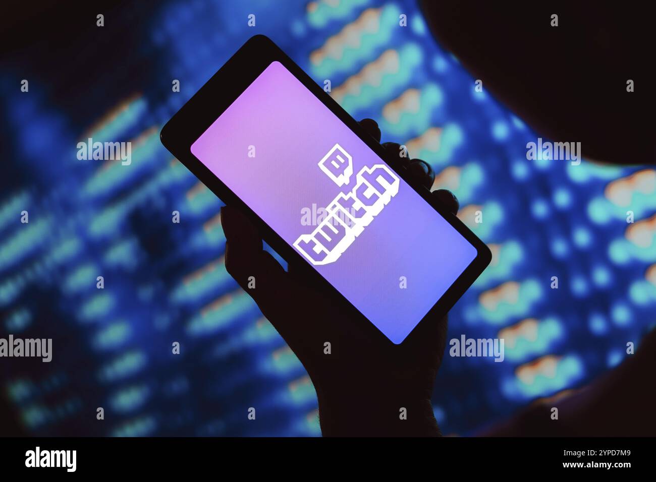 März 2024, Brasilien. In dieser Abbildung wird das Twitch-Logo auf einem Smartphone-Bildschirm angezeigt Stockfoto