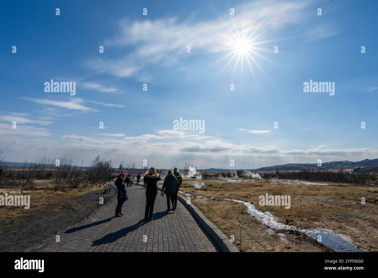 Island, Golden Circle, Geysir Geothermie. Stockfoto