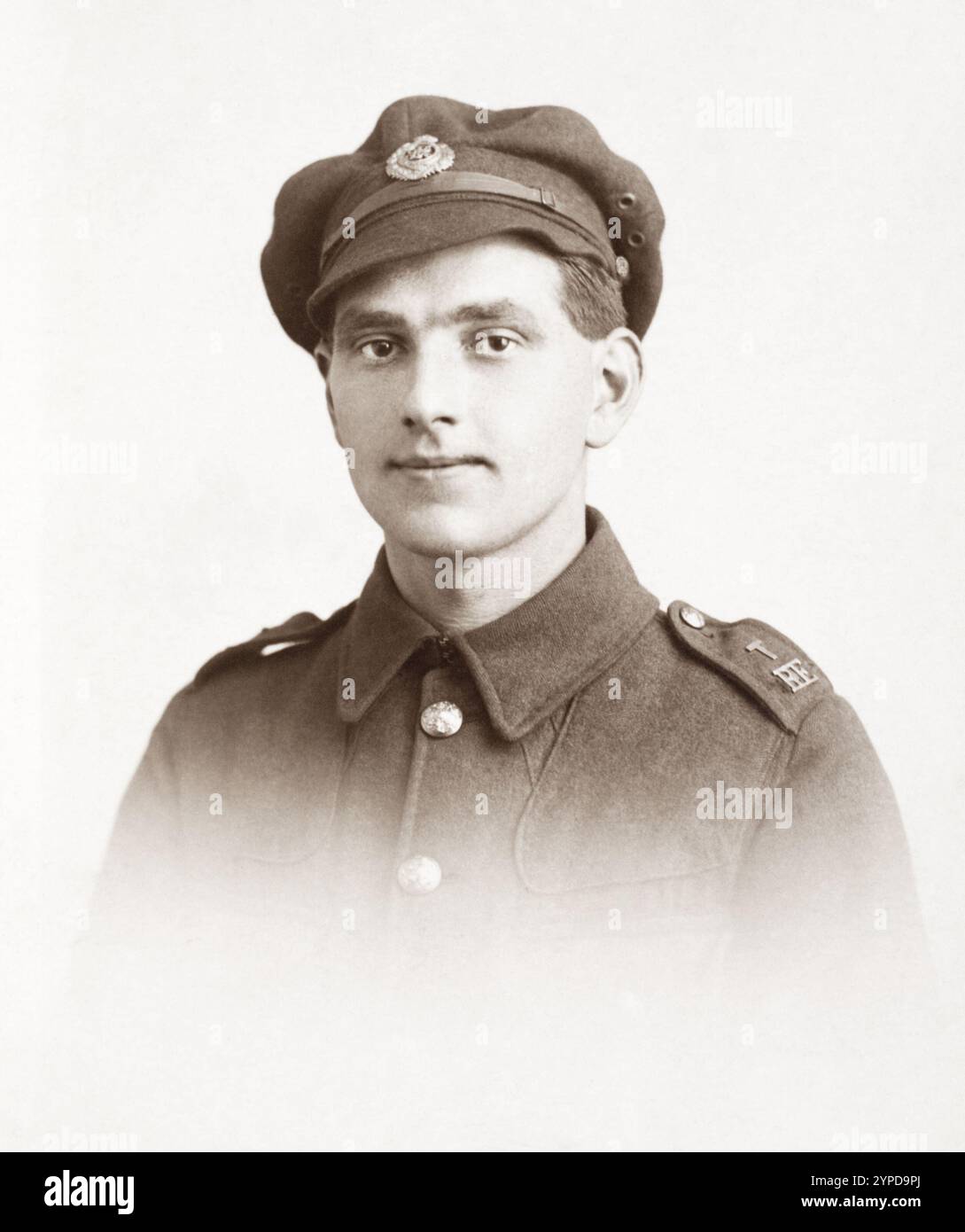 Ein Territorialarmee Royal Engineers Sapper während des Ersten Weltkriegs. Stockfoto