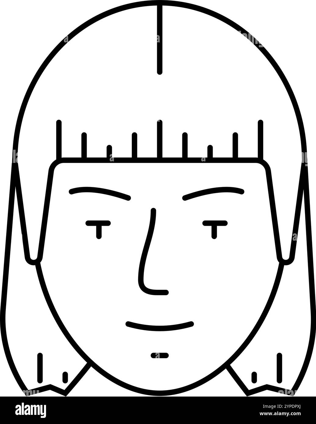 Helle Make-up Gothic Subkulturlinie Symbol Vektor Illustration Stock Vektor