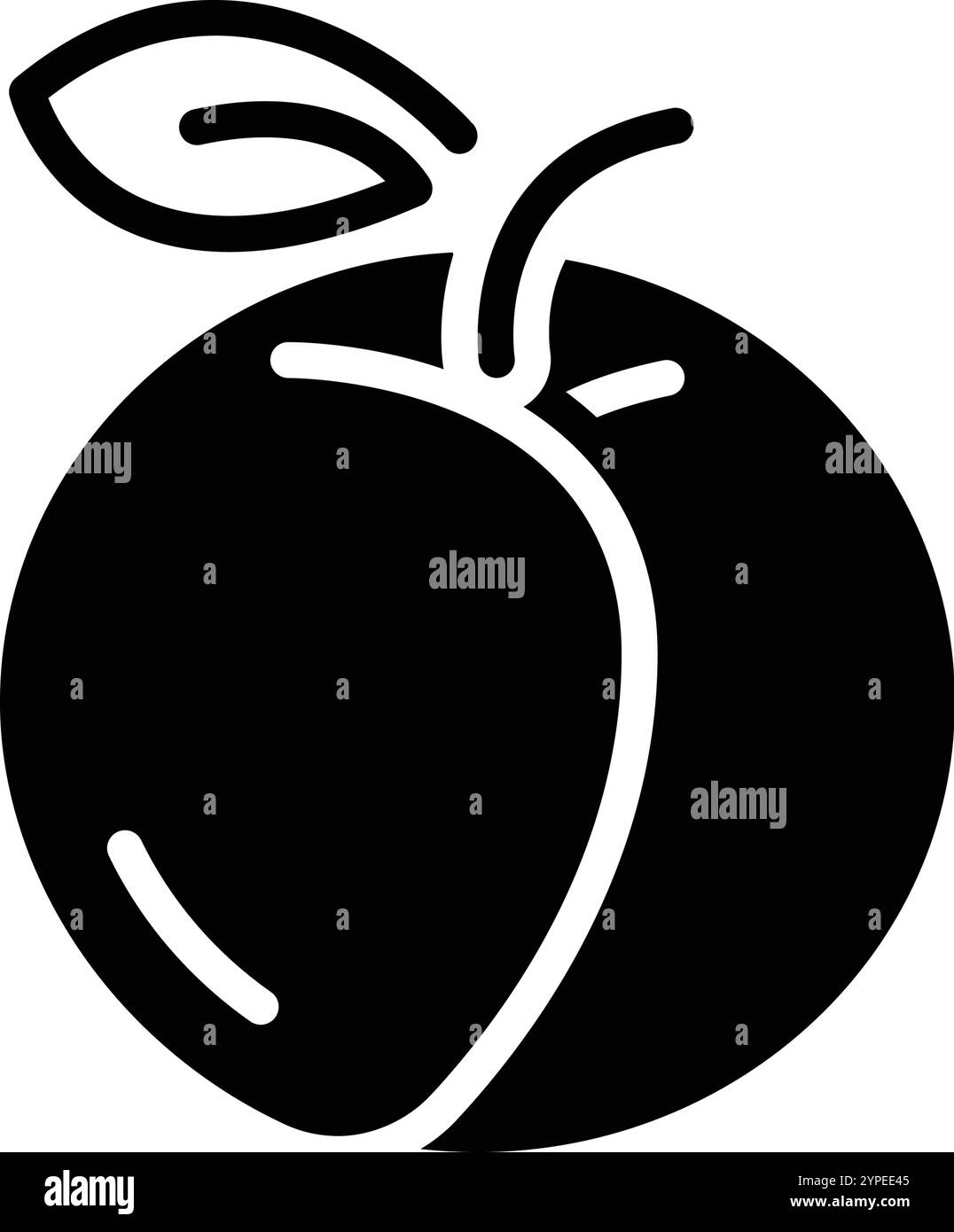 Symbol für Aprikose, Pfirsich Stock Vektor