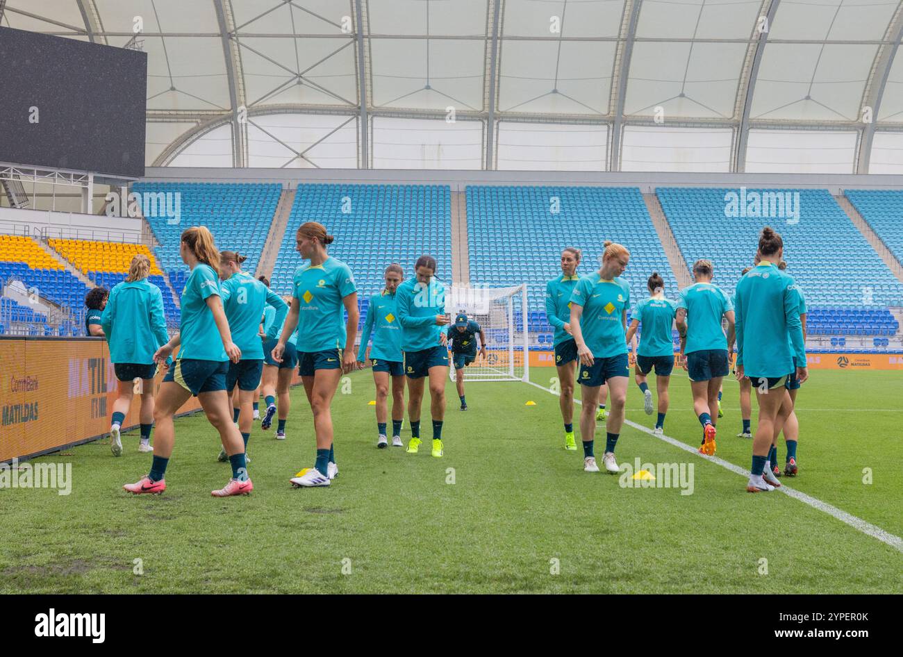 Robina, Australien. November 2024 30. Gold Coast, Australien, 30. November 2024: Spieler der Matildas während des CommBank Matildas Trainings für das Spiel gegen brasilianische Frauen im CBUS Super Stadium in Robina, Australien Matthew Starling (Promediapix/SPP) Credit: SPP Sport Press Photo. /Alamy Live News Stockfoto