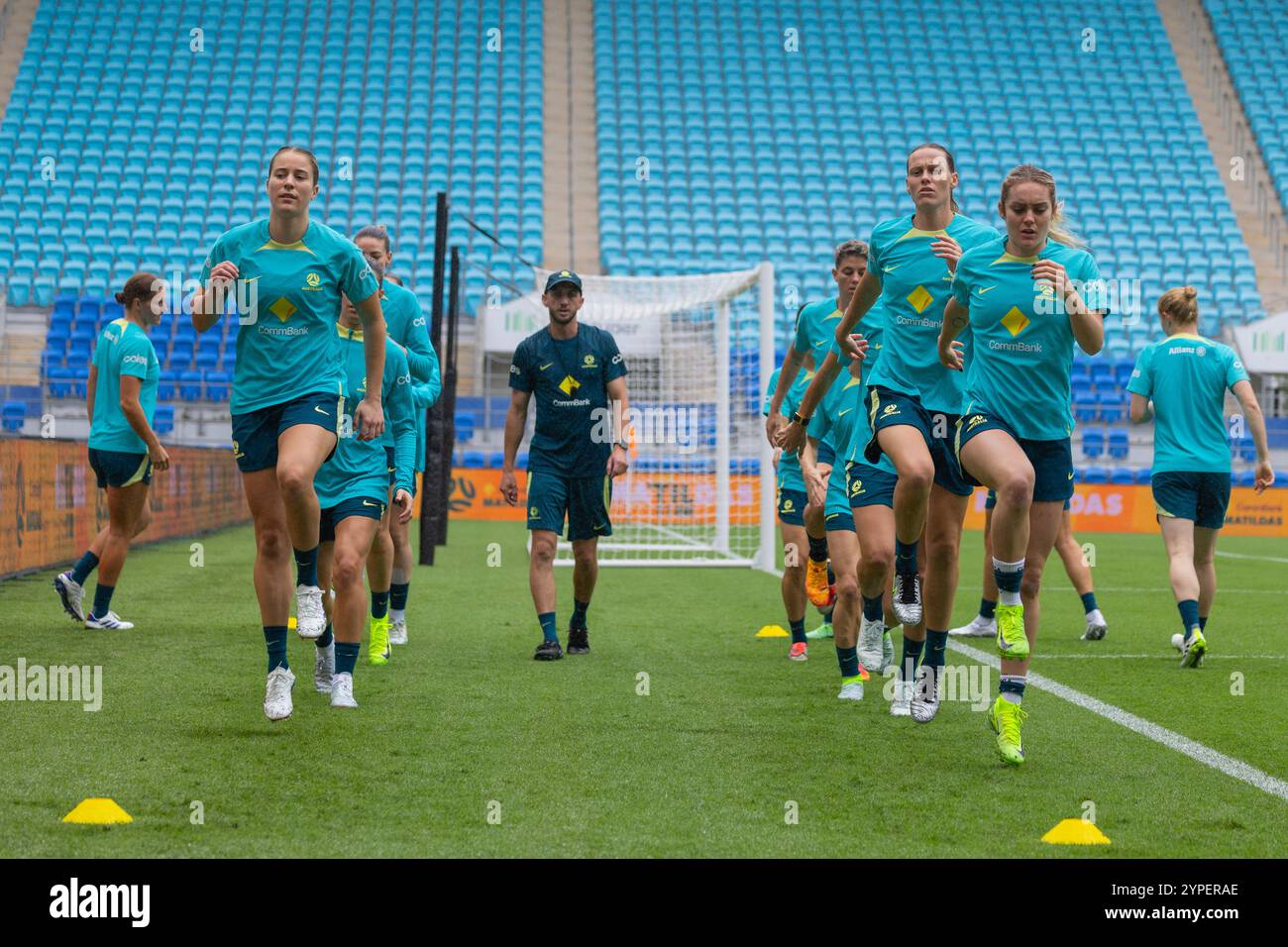 Robina, Australien. November 2024 30. Gold Coast, Australien, 30. November 2024: Spieler der Matildas während des CommBank Matildas Trainings für das Spiel gegen brasilianische Frauen im CBUS Super Stadium in Robina, Australien Matthew Starling (Promediapix/SPP) Credit: SPP Sport Press Photo. /Alamy Live News Stockfoto