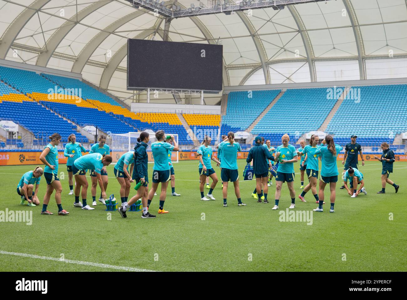 Robina, Australien. November 2024 30. Gold Coast, Australien, 30. November 2024: Spieler der Matildas während des CommBank Matildas Trainings für das Spiel gegen brasilianische Frauen im CBUS Super Stadium in Robina, Australien Matthew Starling (Promediapix/SPP) Credit: SPP Sport Press Photo. /Alamy Live News Stockfoto