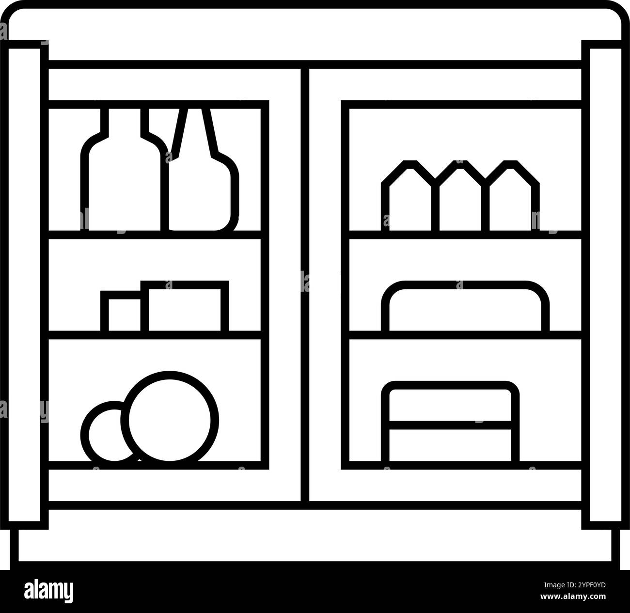 Minibar Gastfreundschaft Hotel Linie Icon Illustration Stock Vektor