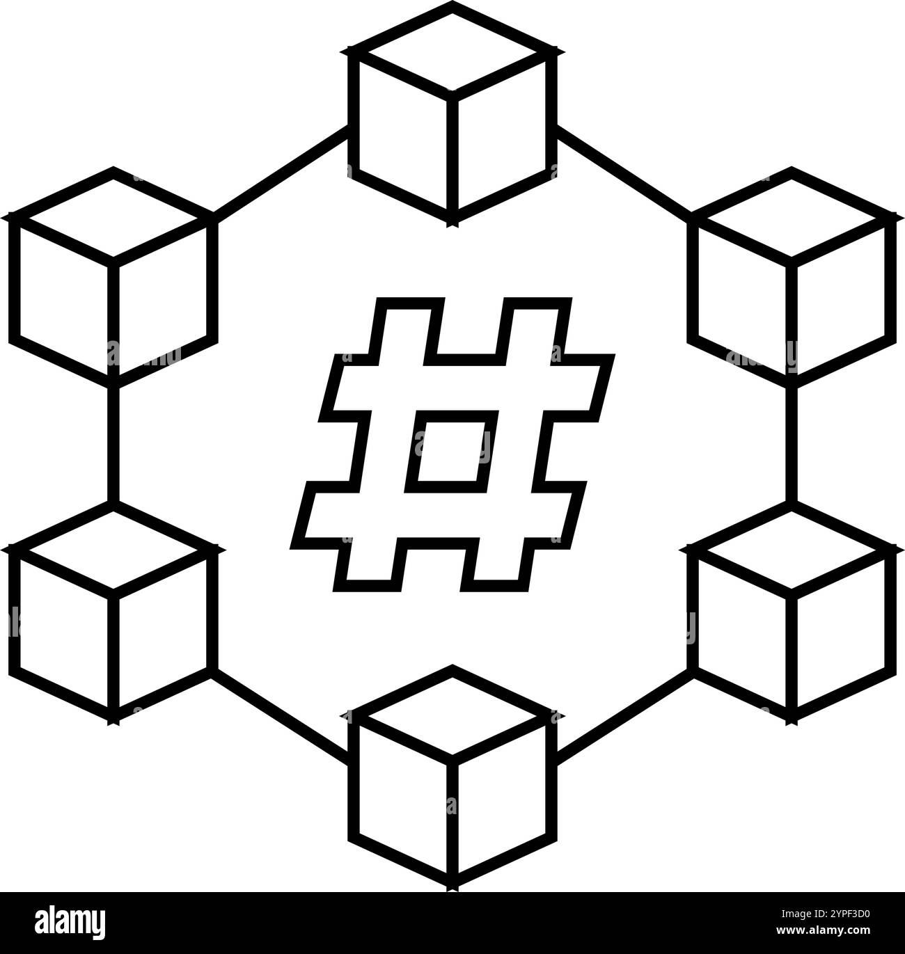 Hashrate Kryptowährung Mining Line Symbol Vektor Illustration Stock Vektor