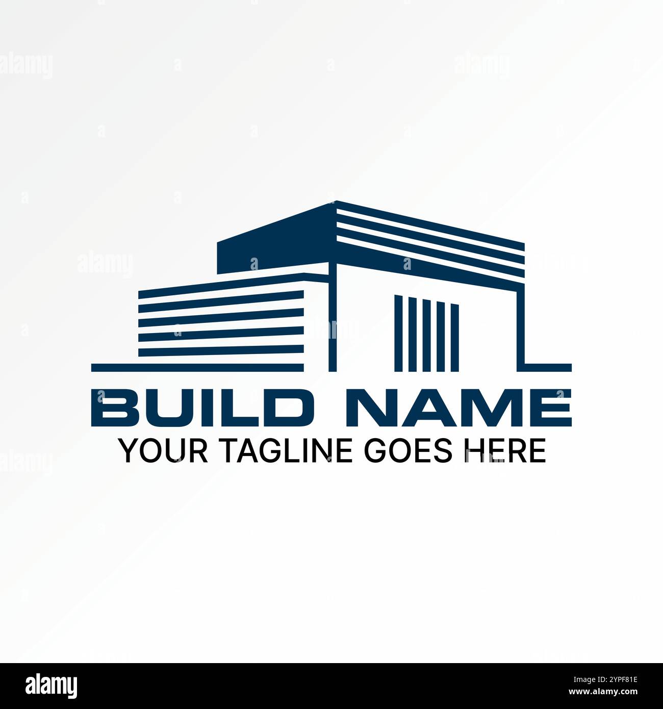 Logo Design Grafik Konzept kreatives Premium Vektor Stock Bild Grafik Industriebau Lagergebäude Büro zum Himmel Turm Haus Eigentum Stock Vektor