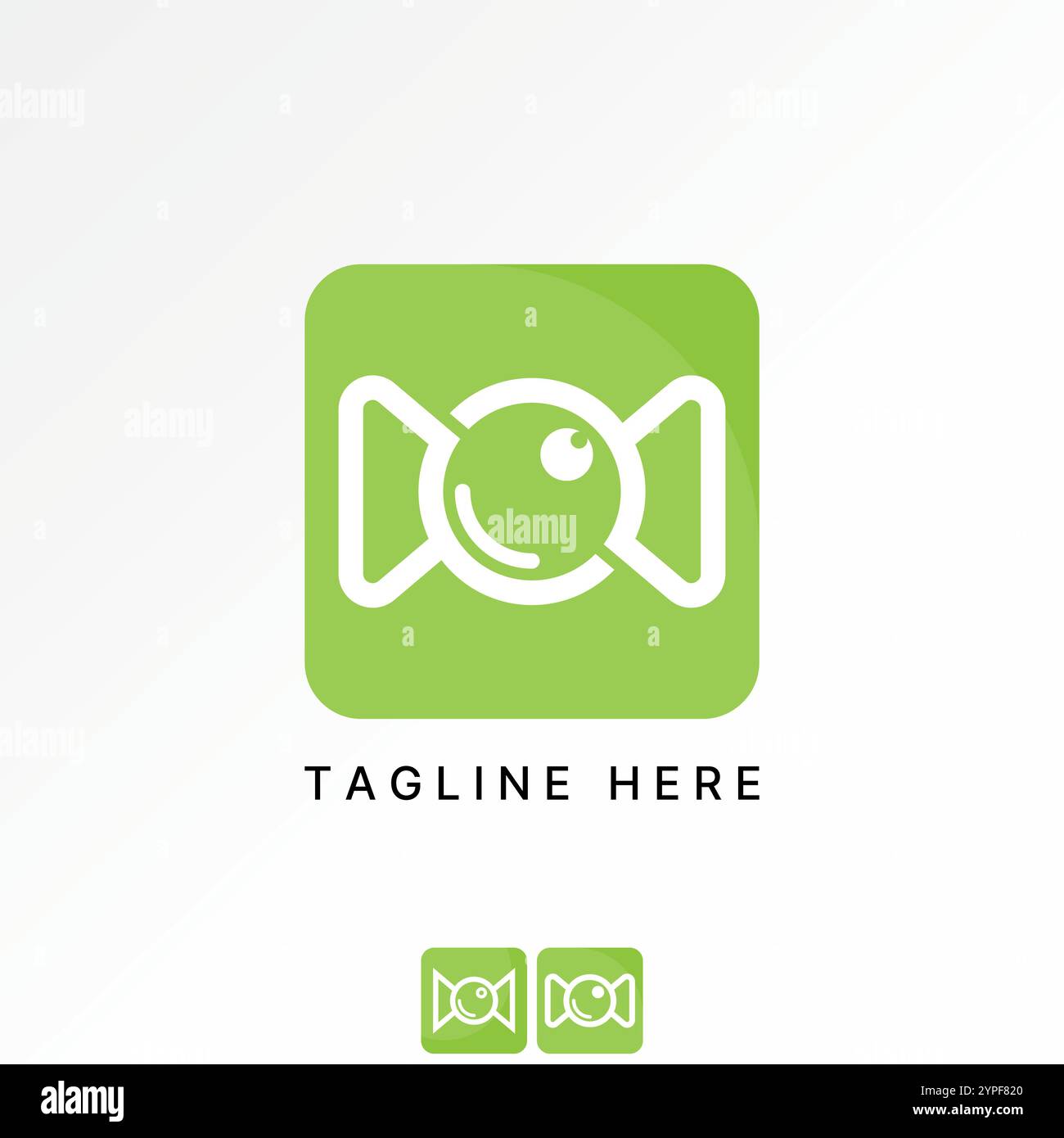 Logo Design Grafik Konzept kreative Premium Vektor Stock Bild Grafik Objektiv Kamera Videokreis Infinity Anwendung Auge Spion Monogramm Typografie Technologie Stock Vektor