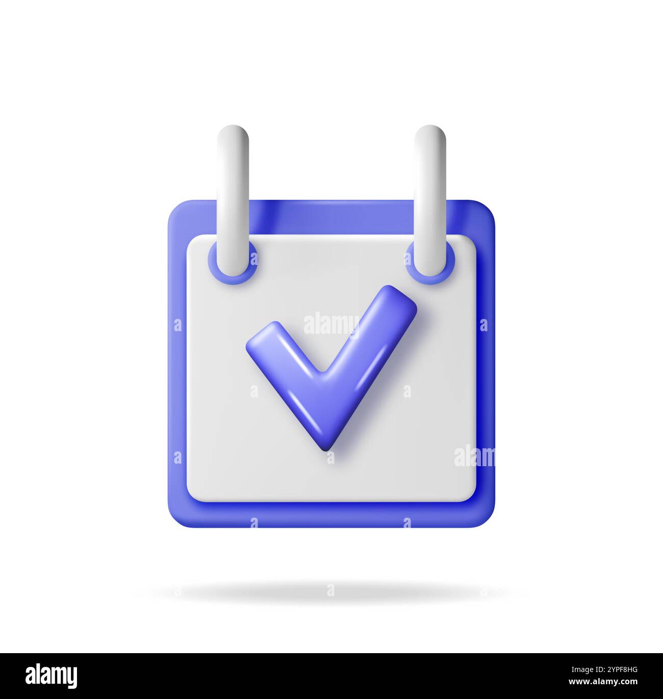 3D-Papier Spiralwandkalender und Häkchen Stock Vektor