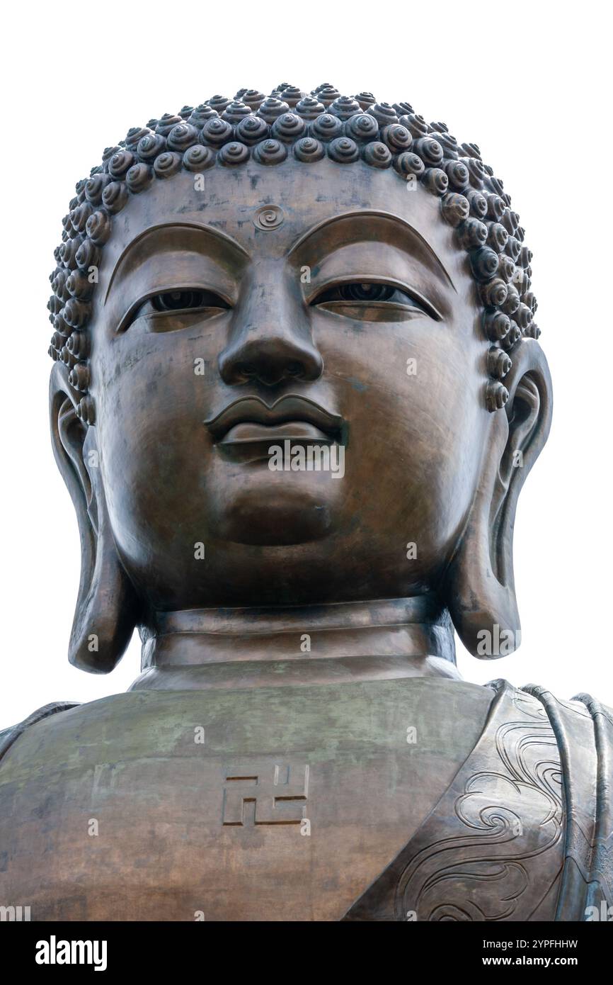 Der große Buddha ist eine große Bronzestatue von Buddha, die 1993 fertiggestellt wurde und sich auf Ngong Ping auf Lantau Island in Hongkong befindet. Die rechte Hand des Buddha i Stockfoto