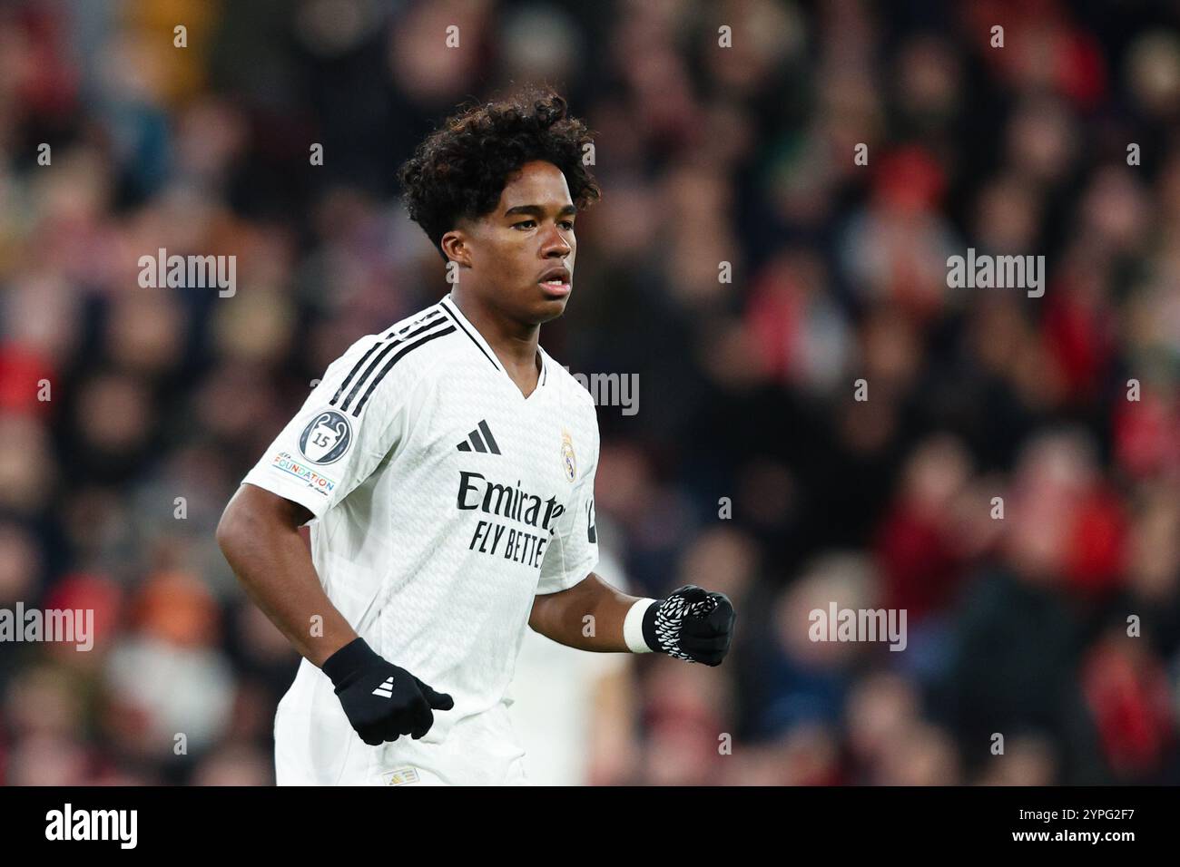 LIVERPOOL, Großbritannien - 27. November 2024: Endrick von Real Madrid während des Spiels der UEFA Champions League zwischen Liverpool FC und Real Madrid CF in Anfield Stadi Stockfoto