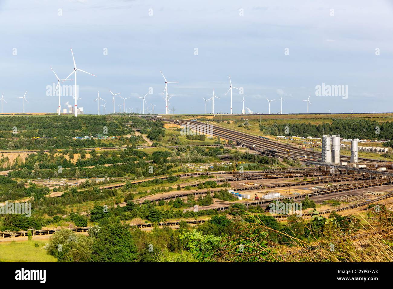 Der Blick auf den Tagebau Garzweiler, ein Tagebau in Deutschland Stockfoto