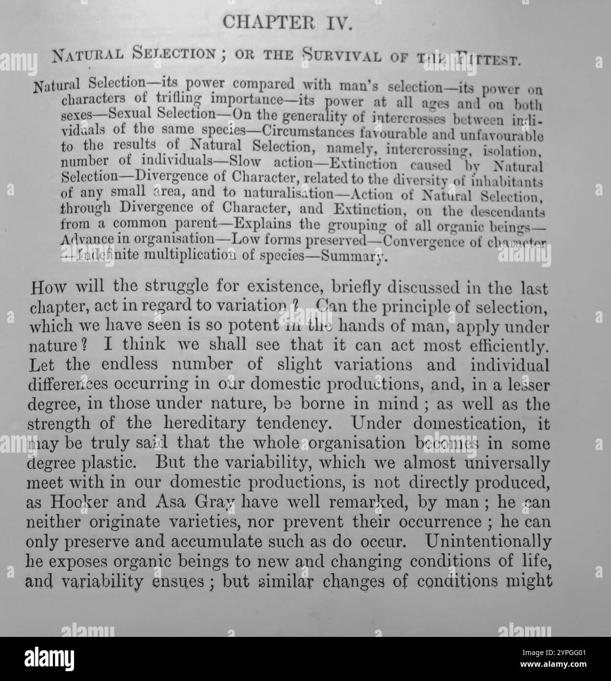 Charles Darwin - Origin of Species, John Murray Edition, London UK, 1899 - Chapter 4 - Natural Selection; or the Survival of the Fittest Stockfoto
