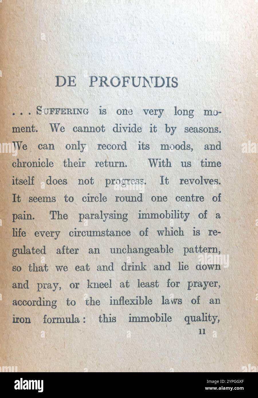 The Beginning of de Profundis von Oscar Wilde - London : Methuen, 1920, 38. Auflage Stockfoto