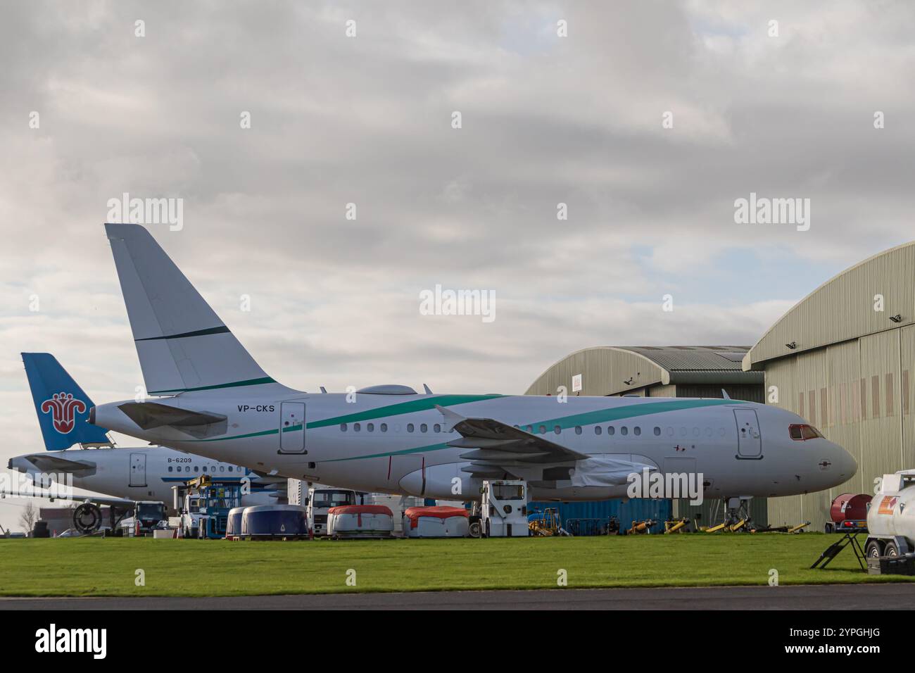 VP-CKS Airbus A318-112 ACJ Elite Cotswold Airport Kemble 30/11/2024 Stockfoto