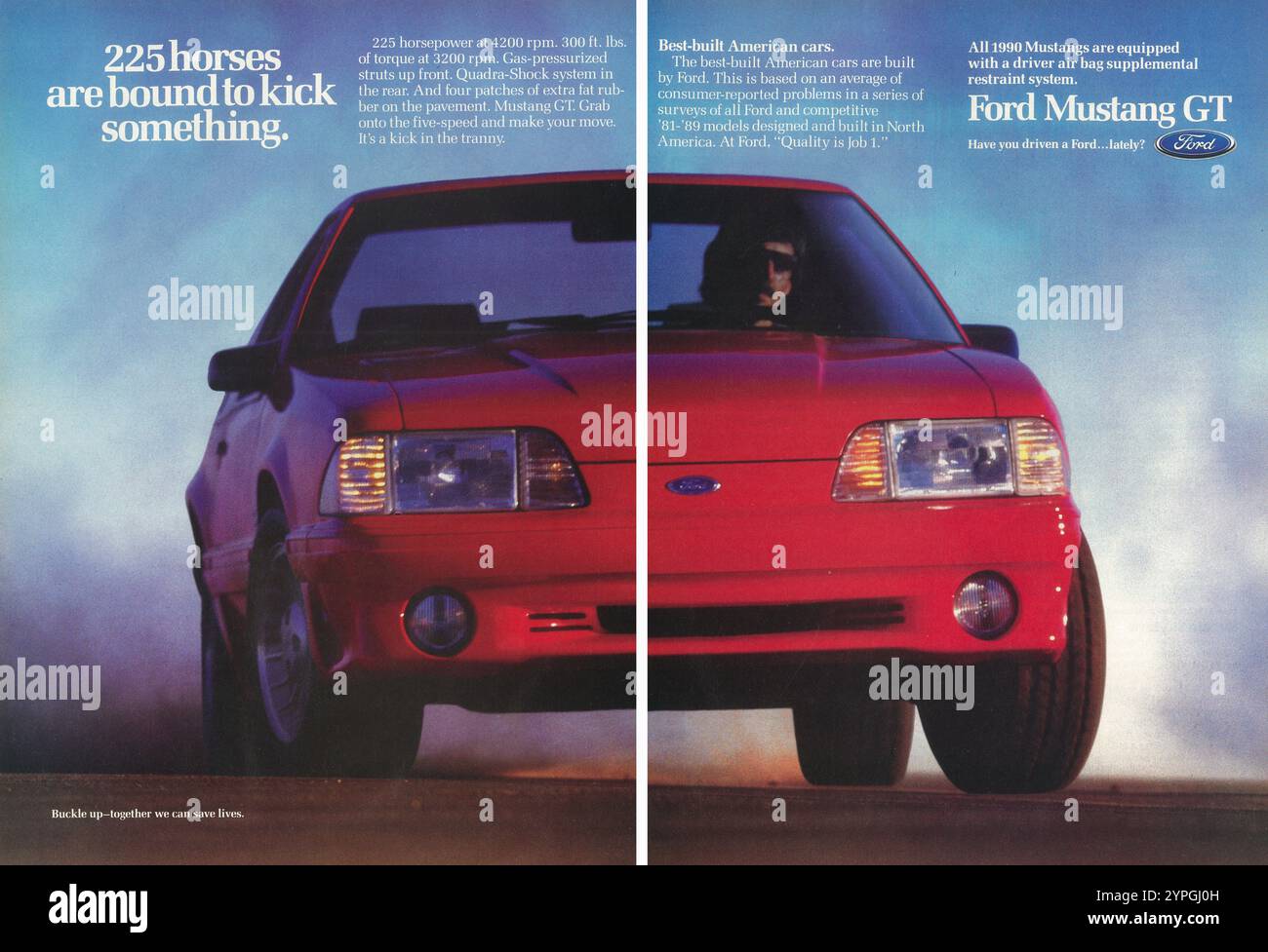 1989 Werbespot für den Ford Mustang GT 2 1990 Stockfoto