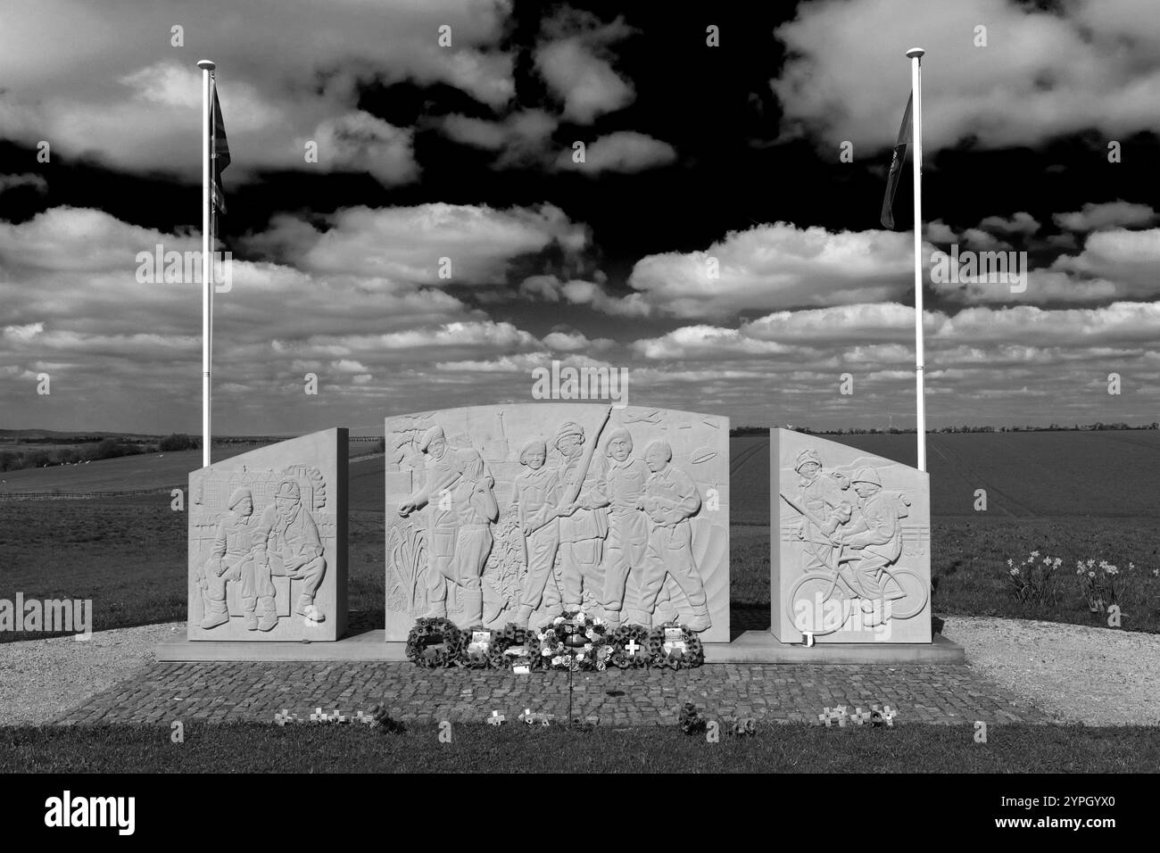 Das Denkmal des 10. Bataillons Fallschirmregiments, Burrough on the Hill Village, Leicestershire, England, Großbritannien Stockfoto