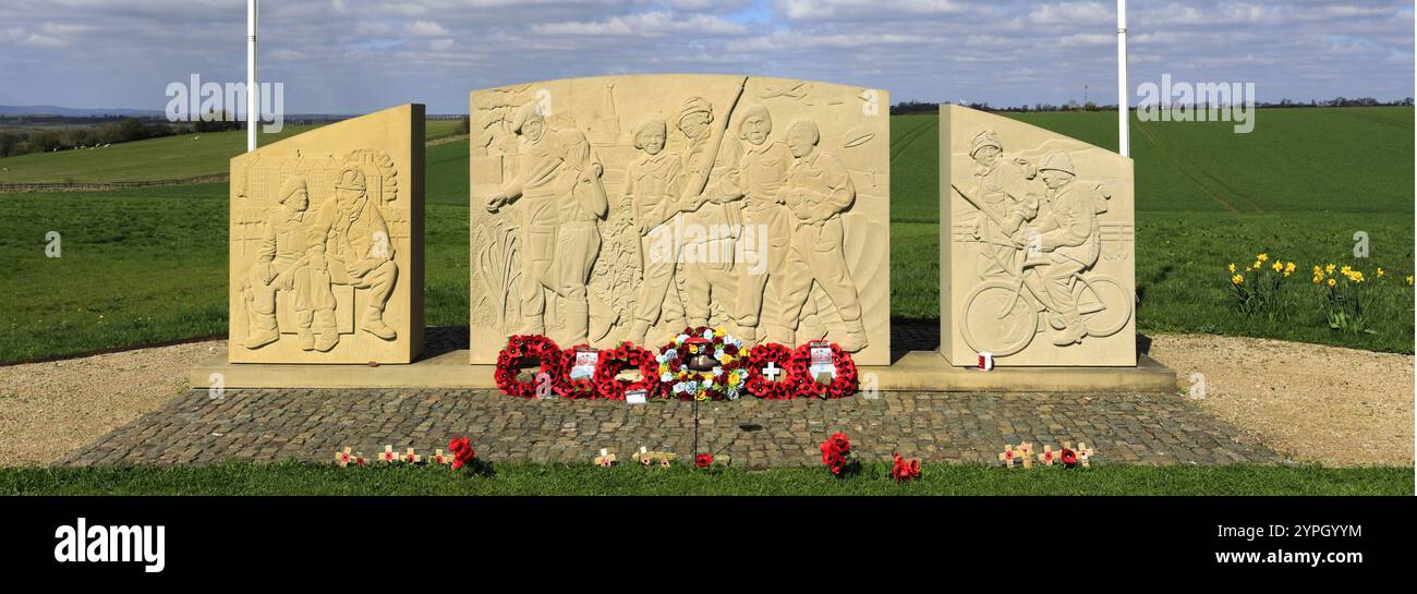 Das Denkmal des 10. Bataillons Fallschirmregiments, Burrough on the Hill Village, Leicestershire, England, Großbritannien Stockfoto