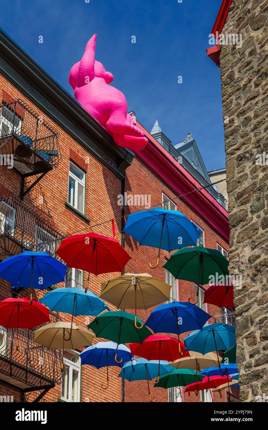 Dachgasse, Historische Altstadt, Quebec City, Kanada Stockfoto