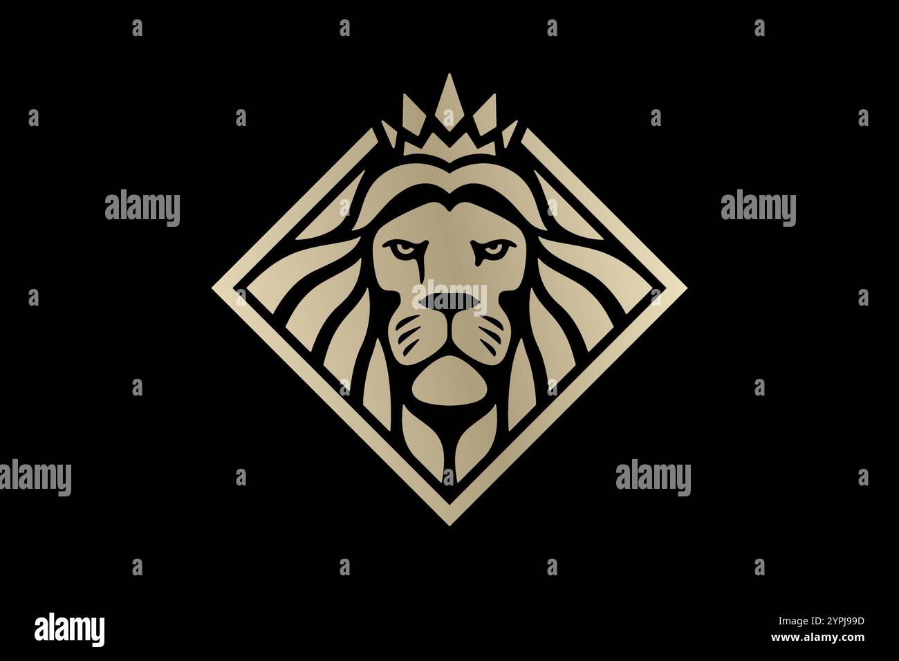 Königliches Logodesign Mit Löwenkönig Stock Vektor
