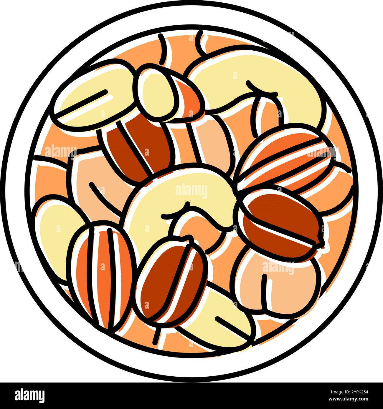 NUTS RAW Foodist Farbe Symbol Vektor Illustration Stock Vektor