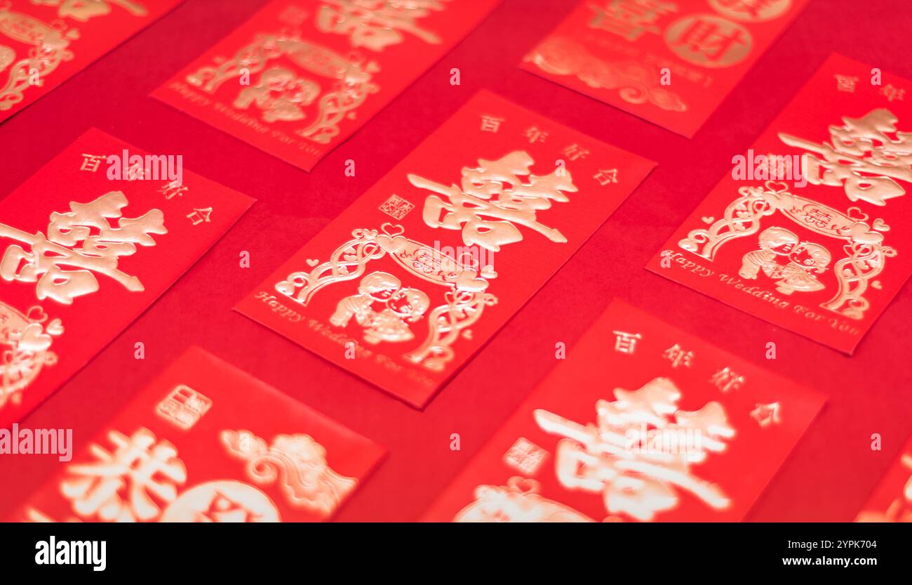 Chinesische Hochzeit Rote Pakete Stockfoto